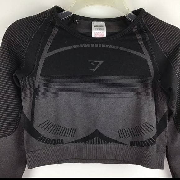 GYMSHARK Geo Seamless Long Sleeve Crop Top - Picture 6 of 7